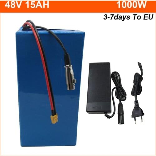 1000W 48V 15AH Lithium ion Ebike batterie 48 V 13S 17AH 20AH Electric Bike Scooter 18650 Battery Pack XT60 with 54.6V 2A Charger