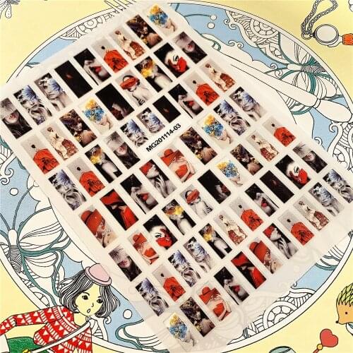 MG201114-03 Beautiful girl-Beautiful scenery-Deer 3D Back glue Nail Art Stickers Decals Sliders Nail ornament decoration