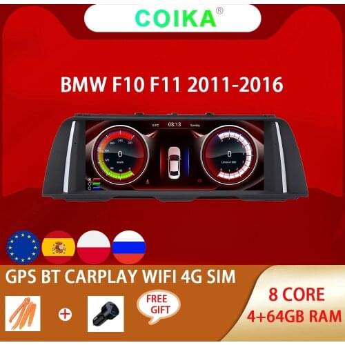 8 Core GPS Reciver muiltmedia Radio For BMW F10 F11 2011-2016 Google NAVI BT IPS Touch Screen 10.25" Stereo 4+64GB