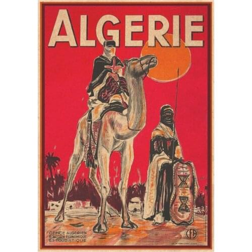 Visit Algeria / Algerie Travel Paintings Vintage Wall Pictures Kraft paper Posters Wall Stickers Home Decoration Gift