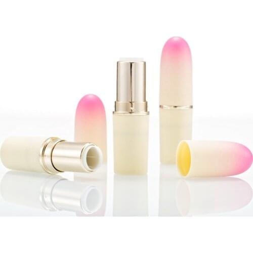 Empty Lipstick Containers Tubes Round Gradient Pink Makeup Packaging Cosmetic 12.1mm DIY Lip Balm Lipstick Tubes 50 pcs/lot