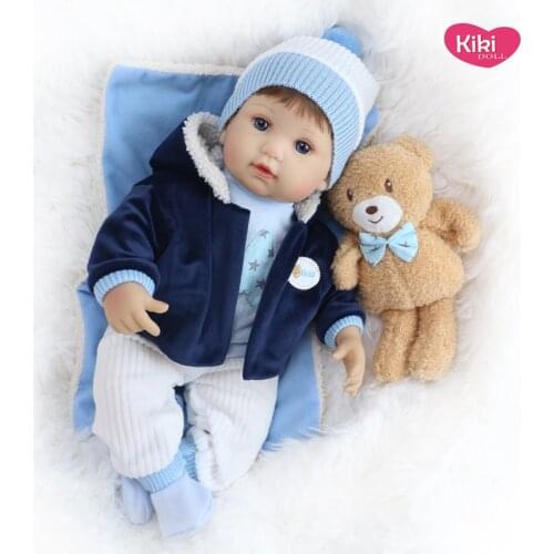 Lifelike Reborn Baby Dolls Silicone Limbs Boy Doll fabric Body Baby Toy For Toddler Kids Birthday Gifts