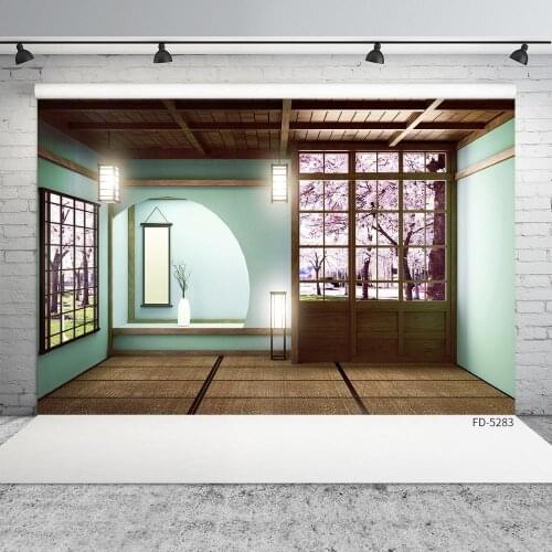 Retro Wooden Room Lamp View Photography Backgrounds Customized Backdrop for Baby Children Portrait Pets Photoshoot Photo Studio