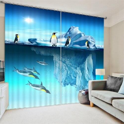 Customized Tiger pattern Luxury 3D Blackout Window Curtain Drapes For Living room Bed room Hotel Wall Tapestry Cortinas