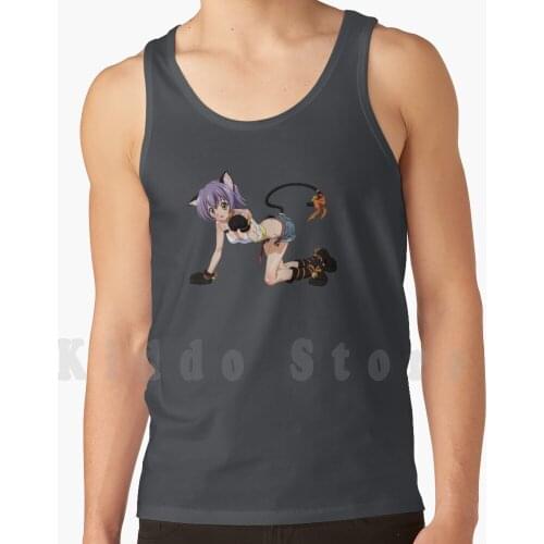 Sexy Cat Girl Woman tank tops vest sleeveless Sexy Anime Girls Hentai Beautiful Womens Blonde Lingerie Vintage