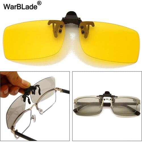 WarBLade Polarized Sunglasses Lenses Clip On Sunglasses Men Women Night Vision Glasses Yellow Lens Anti-Glare Driving Eyewear UV