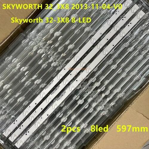 2 piece / batch 32 inch LED light strip with optical lens filter TV for SKYWORTH 32_3X8 2013-11-04-V0 Skyworth 32-3X8 8-LED 597m
