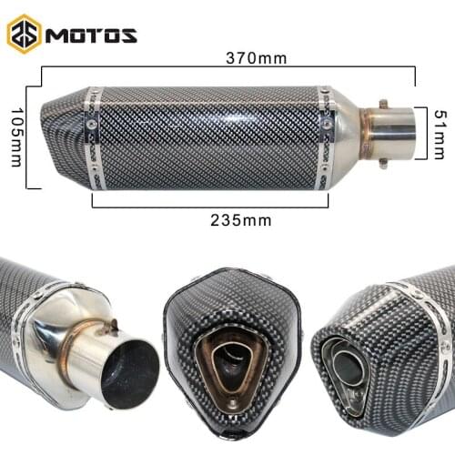 ZS MOTOS Universal Aluminum Motorcycle Modified Scooter Exhaust Muffle pipe CBR CBR125 CBR250 CB400 CB600 YZF FZ400 Z750