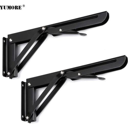 YUMORE 30pcs/lot 10-16 inches Folding Triangle Bracket Table Wall Mounted shelf Bracket Bookcase Support Shelf Brackets