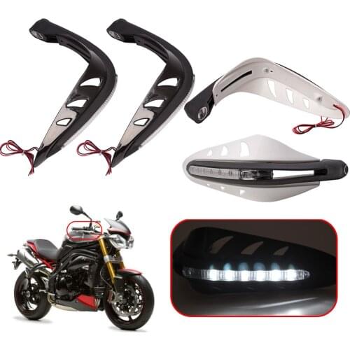 1 Pair Universal Motorcycle Handguards Motocross Hand Guards 7/8" 22mm Handlebar Protector With LED Turn Signals Light for Honda