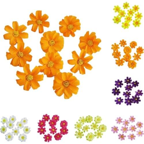 10 Pcs Fake Flower Heads in Bulk Wholesale for Crafts Artificial Daisy Flowers