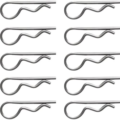 10Pcs R Retaining Clips Cotter Spring Pins 3mm x 50mm Marine Stainless Steel