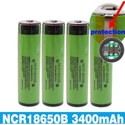 100% Original Protected 18650 NCR18650B Rechargeable Li-ion battery 3.7V With PCB 3400mAh For Flashlight 18650 batteries use
