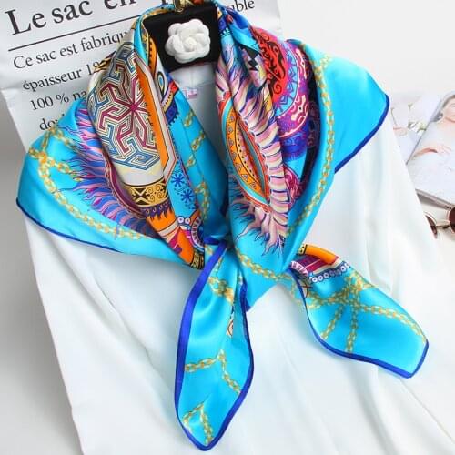 100% Silk Square Scarf 90*90cm Women 2021 Brand Hangzhou Pure Silk Bandana Wraps for Ladies Neckerchief Real Square Silk Scarves