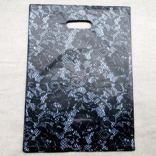 100pcs/lot 35*25cm Leopard Printed Plastic Recyclable Useful Packaging Bags Shopping Hand Bag Protable Boutique Gift Carrier