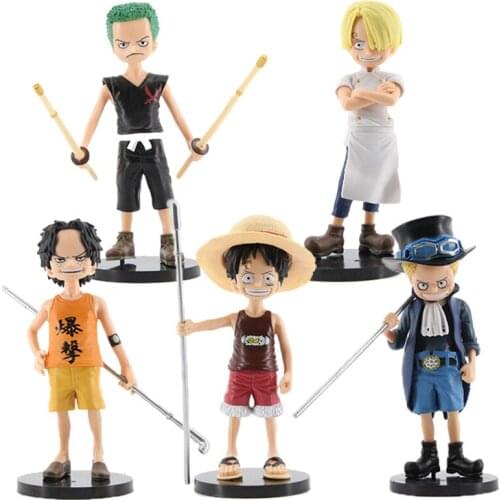 Anime Figure Toys cute Luffy Ace Sabo Sanji Sauron 13CM PVC Doll Collection Model Statue Decoration Dolls 5 Baby