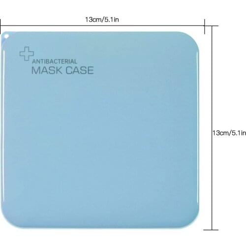 2 Pieces Mouth Cover Storage Single Use Mouth Cover PP Organizer Case Portable Box, Non-transparent, Blue