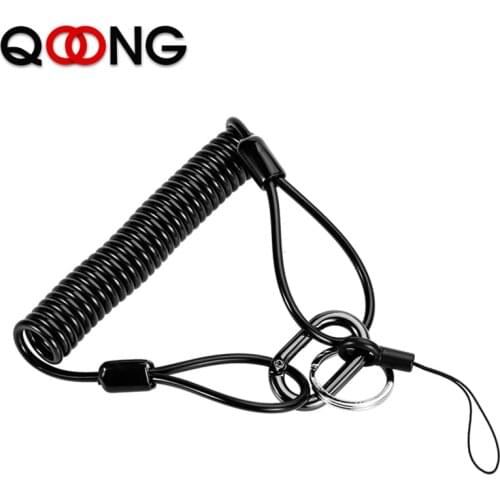 30-100cm Long Tactical Retractable Spring Elastic Rope Outdoor Survival Tool Anti-lost Keychain Lanyards Mens Hip Hop Jewelry