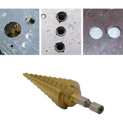 4-22MM HSS 4241 Hex Titanium Cone Drill Bit Hole Cutter For Sheet High Speed Steel Woodworking Wood Metal Drilling Power Tools