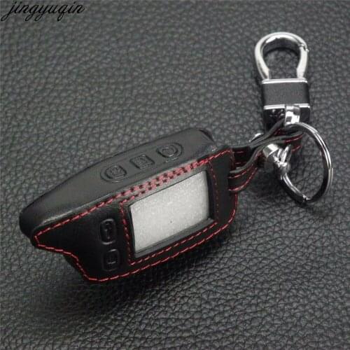 Jingyuqin 5 Buttons Remote Leather Case Key Chain Cover Proctor For Tomahawk TW9010 TW9030 TW9020 Control Keychain
