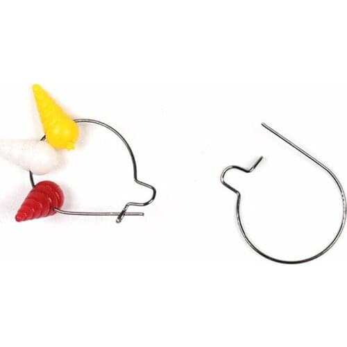 50 Pcs/set Fish Hooks Bait Blunt Tip Carp High-carbon steel Fishing Maggots Clip Pin For Bait Ring Rigs Hook Fishing Lures S/M/L