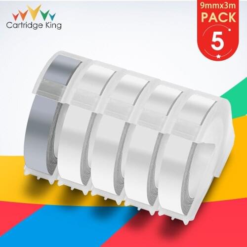 5PK 3D Labeling Tape Fit Dymo Label Maker Pink Red Tapes Embossing 3D for Motex E101 E202 E404 1610 12965 1540 1880 Typewriter