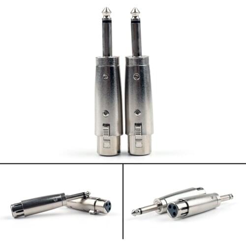 Artudatech 2 Pcs XLR 3 Pin Female To 1/4" Mono Microphone Adapter Connector Parts