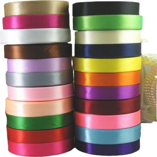 15mm Single Face Satin Ribbon For Needlework DIY Hair Bows Home Textile Apparel Sewing Materials DIY Craft Supplies 25yards/roll