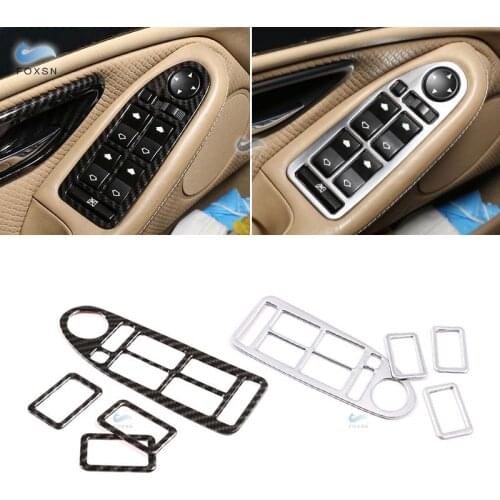 For BMW 5 Series E39 1996 1997 1998 1999 2000 2001 2002 2003 Carbon Texture Car Window Lift Switch Button Panel Protective Cover