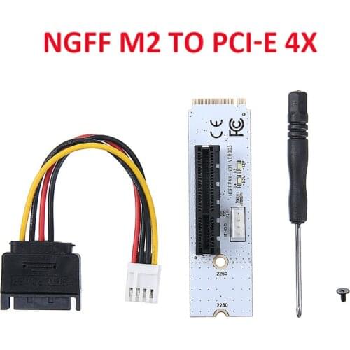 For Windows Systems 1pc PCI-E 4X Card to NGFF M.2 M Key PCI-E Slot Adapter High Quality Computer Adapters With Cable Mayitr