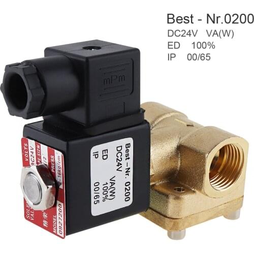 1/2'' DC 24V Electric Solenoid Valve Normally Closed Valve Pilot Diaphragm Two Position Two Way for Air Cannon Air Compressor
