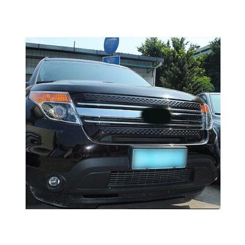 Chrome Front Centre Grill Grille Cover Trim 1pcs For Ford Explorer 2011-2014