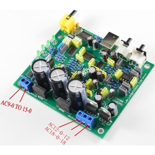DIY KIT CS8416 CS4398 Audio DAC board USB coaxial DAC 192K 24BIT Board AC 15V-0-AC15V