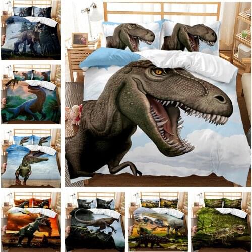3D COOL Dinasour Soft Bedding Set With Pillowcases Duvet Cover Quilt Cover Queen King Sizes Bedclothes for Child