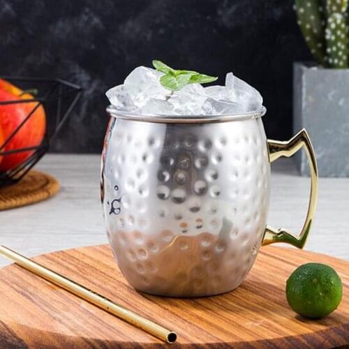 Moscow Mule Mugs Stainless Steel Drinking Mug Beer Mug Juice Coffee Milk Drinks Cup for Bars, Kitchen & Cocktails, 500ml