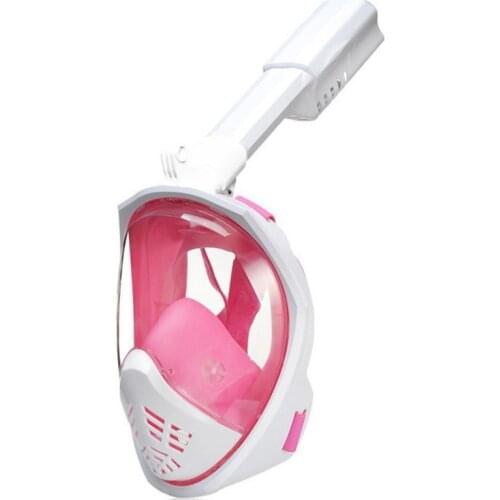 Full Face Snorkel Mask Adult Snorkeling Mask 180° Panoramic with Detachable Camera Mount Swimming Training Diving