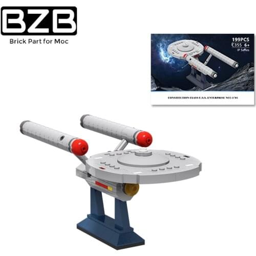 BZB MOC World 6021 Buliding Block Model USS Space Ship Enterprise NCC-1701 Toys for Children Birthday Gift Sluban Star Trek