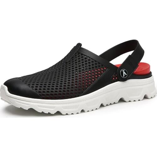 2021 Mens Sandals Summer Non-slip Heighten Hole Shoes Clogs Garden Shoes Home Indoor Beach Flat Male Slippers Mules