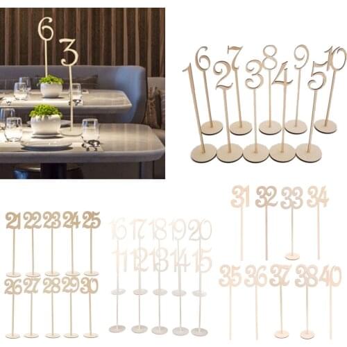 30 Pieces Unfinished Wooden Table Number 1- 30 Signs Desk Decoration for Wedding Birthday Anniversary Party Home
