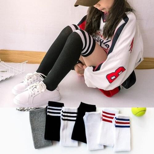 4Pairs Socks Striped Long Socks Student Long Stockings Warm Thigh High Socks For Girls New Fashion Striped Knee Socks Kids