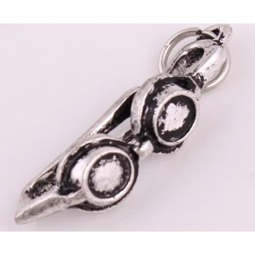 Women Men Necklace Pendant Sporty Style Swimming Goggles Shape Design Personality Fashion Silver Plated Zinc Alloy Dropshipping