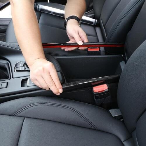 3pcs Black Wood Grain ABC Plastic Car Armrest Box Decoration Trim Parts for BMW X1 X2 F48 F47 2016-2019 LHD Vehicles Accessories