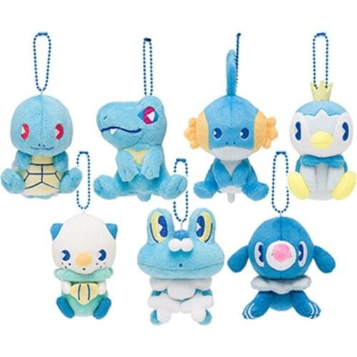 Pokemon Squirtle Totodile Piplup Froakie Mudkip popplio Cute plush kawaii keychain character small pendant childrens toy