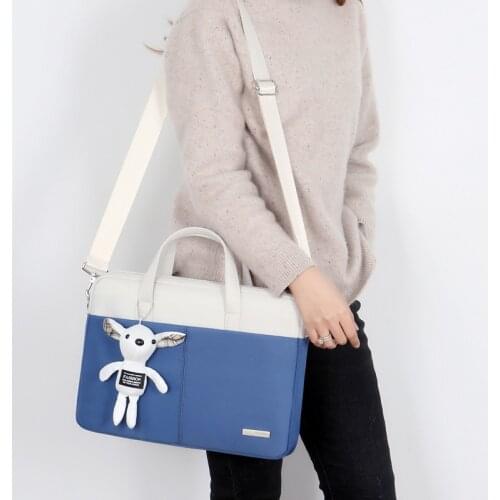 Portable Laptop Bag for Macbook Notebook Nylon Color Matching Large Capacity Single Shoulder Bag for Dell Lenovo 14 15 Inch