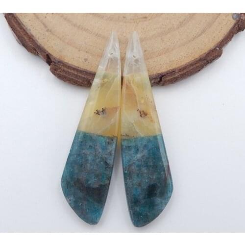 Semi-precious stones,birthday gift,Lapis Lazuli Earrings,43x12x3mm,5.4g