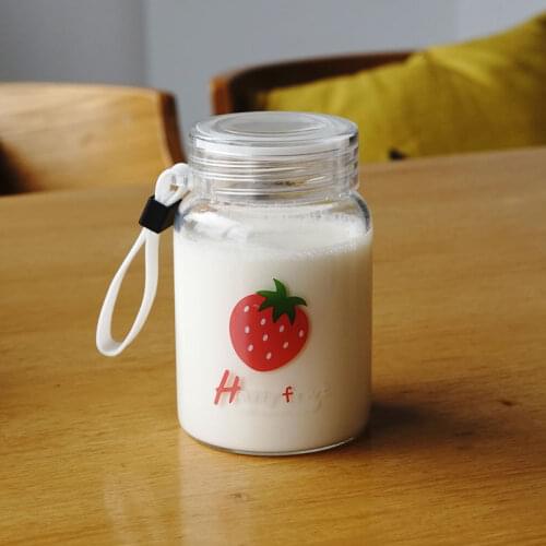 Mini Glass Cups Cute Cat Bottles Fashion Heat-resistant Fresh Big Mouth Cartoon Fruit Mug Best Gifts For Children Girls Friends