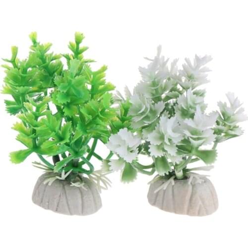 Aquatic Plants Fish Tank Artificial Green White naments Aquarium Grass