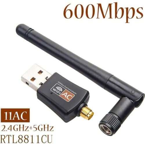 600Mbps Wifi Adapter Dual Band 2.4G/5.8G Wireless Network Adapter 802.11ac USB Wifi Adapter For Desktop/Laptop/PC