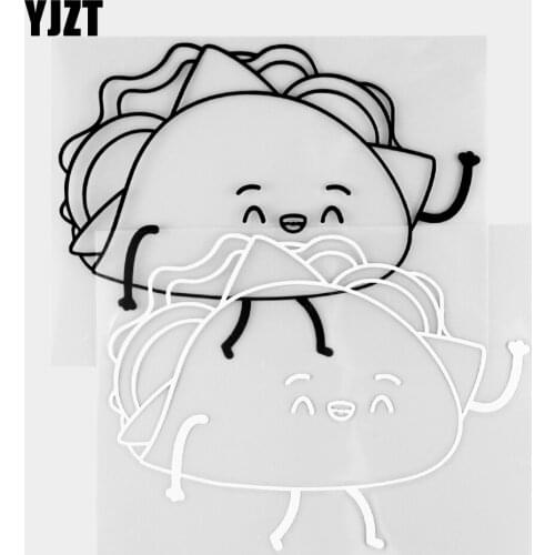 YJZT 14.3×10.6CM Cartoon Taco Interesting Food Vinyl Decals Car Stickers Body Styling Black / Silver 20B-0327