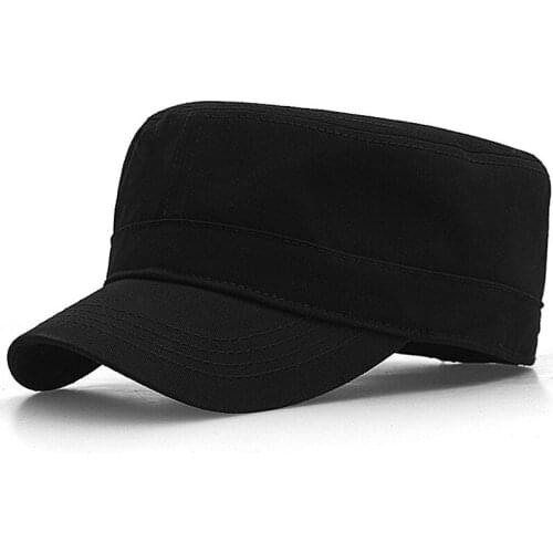 Rear Sealing Cap Simple All-match Flat Top Cap Outdoor Recreational Military Cap Black Fully Closed Cap Visor